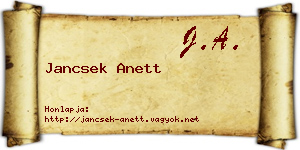 Jancsek Anett névjegykártya