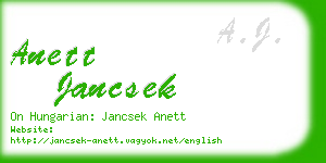 anett jancsek business card